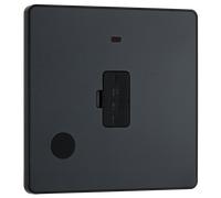 BG Evolve Matt Grey Unswitched 13A Fused Spur Unit With Power LED Indicator And Flex Outlet - PCDMG54B