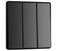 BG Evolve PCDBC43EB 20A 16AX 2 Way Triple Light Switch, Edge to Edge Rocker - Black Chrome (Black)