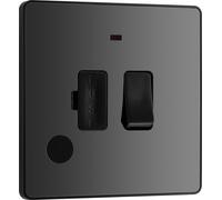 BG Evolve Black Chrome Switched 13A Fused Spur Unit With Power LED Indicator And Flex Outlet - PCDBC52B