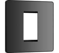 BG Evolve PCDBCEMS1B Single Euro Module Front Plate (25 x 50) - Black Chrome (Black)