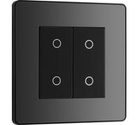 BG Evolve PCDBCTDM2B 2-Way Master 200W Double Touch Dimmer Switch - Black Chrome (Black)