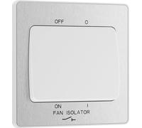 BG Evolve PCDBS15W 10A Triple Pole Fan Isolator Switch - Brushed Steel (White)