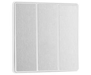 BG Evolve PCDBS43EW 20A 16AX 2 Way Triple Light Switch, Edge to Edge Rocker - Brushed Steel (White)