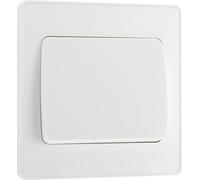 BG Evolve PCDCL12WW 20A 16AX 2 Way Single Light Switch, Wide Rocker - Pearlescent White (White)