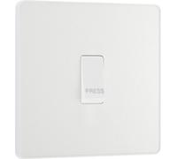 BG Evolve PCDCL14W 10A Single Press Switch - Pearlescent White (White)