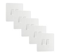BG Evolve PCDCL42Wx5 20A 16AX 2 Way Double Light Switch - Pearlescent White (White) (5 Pack)