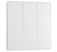 BG Evolve PCDCL43EW 20A 16AX 2 Way Triple Light Switch, Edge to Edge Rocker - Pearlescent White (White)