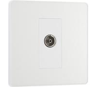 BG Evolve Pearl White Single Socket For Tv Or FM Co-Axial Aerial Connection - PCDCL60W
