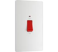 Evolve Pearlescent White (White) 45A Rectangular Switch Double Pole With Led Power Indicator PCDCL72W-01