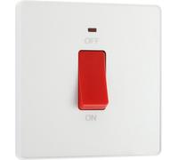 British General Cooker Control Switch PCDCL74W - Evolve, Double Pole 45A, LED, Pearlescent White