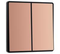 BG Evolve PCDCP42EB 20A 16AX 2 Way Double Light Switch, Edge to Edge Rocker - Polished Copper (Black)