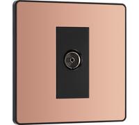 BG Evolve Polished Copper Single Socket for TV/FM Co-Axial Aerial Connection - PCDCP60B