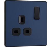 BG Evolve PCDDB21B 13A Single Switched Power Socket - Matt Blue (Black)