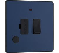 BG Evolve PCDDB52B 13A Switched Fused Connection Unit with Power LED Indicator & Flex Outlet - Matt Blue (Black)
