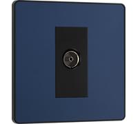 BG Evolve Matt Blue Single Socket for TV/FM Co-Axial Aerial Connection - PCDDB60B