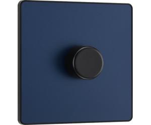 BG Evolve PCDDB81B 2-Way Trailing Edge LED 200W Single Dimmer Switch Push On/Off - Matt Blue (Black)