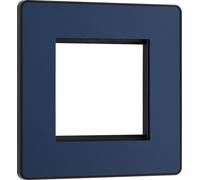 BG Evolve PCDDBEMS2B Twin Euro Module Aperture Single Front Plate (50 x 50) - Matt Blue (Black)