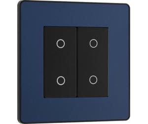 BG Evolve PCDDBTDS2B 2-Way Secondary 200W Double Touch Dimmer Switch - Matt Blue (Black)