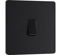 BG Evolve Matt Black Single Light Switch 20A 16AX 2 Way - PCDMB12B