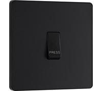 BG Evolve Matt Black Single Press Switch 10A - PCDMB14B