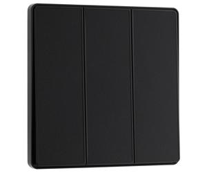 BG Evolve PCDMB43EB 20A 16AX 2 Way Triple Light Switch, Edge to Edge Rocker - Matt Black (Black)