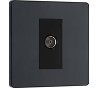 BG Evolve Matt Grey Single Socket for TV/FM Co-Axial Aerial Connection - PCDMG60B