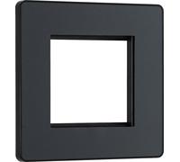 BG Evolve PCDMGEMS2B Twin Euro Module Aperture Single Front Plate (50 x 50) - Matt Grey (Black)