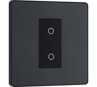 BG Evolve PCDMGTDS1B 2-Way Secondary 200W Single Touch Dimmer Switch - Matt Grey (Black)