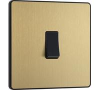 BG Evolve PCDSB13B 20A 16AX Single Intermediate Light Switch - Satin Brass (Black)