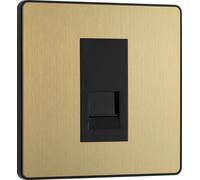 BG Evolve PCDSBBTS1B Single Secondary Telephone Socket - Satin Brass (Black)