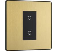 BG Evolve PCDSBTDM1B 2-Way Master 200W Single Touch Dimmer Switch - Satin Brass (Black)