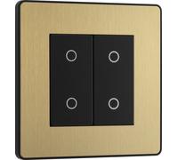 BG Evolve PCDSBTDS2B 2-Way Secondary 200W Double Touch Dimmer Switch - Satin Brass (Black)