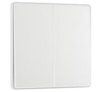 BG Electrical Double Wall Light Switch, 2-Way, Edge-to-Edge Rockers, Screwless Appearance, Round Edges, Evolve, Pearlescent White, 20A, 16AX, PCDCL42EW