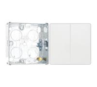 BG Evolve Pearlescent White 2 Gang 2-Way Edge to Edge Rocker Switch PCDCL42EW with 25mm Steel Back Box