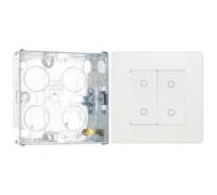 BG Evolve Pearlescent White 2 Gang 200W Trailing Edge Secondary Touch Dimmer PCDCLTDS2W with 25mm Steel Back Box