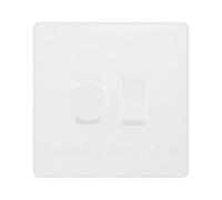 BG Evolve Pearlescent White 2 Gang Custom Grid Switch 1x LED Dimmer 1x 2 Way