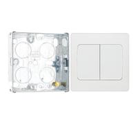 BG Evolve Pearlescent White 20 Amp 16AX Double Wide Rocker Light Switch PCDCL42WW with 25mm Steel Back Box