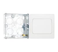 BG Evolve Pearlescent White 20 Amp 16AX Single Wide Rocker Light Switch PCDCL12WW with 25mm Steel Back Box