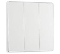 BG Evolve Pearlescent White 3 Gang 2-Way 20A Edge to Edge Rocker Light Switch | PCDCL43EW