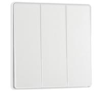 BG Evolve Pearlescent White 3 Gang 2-Way Edge to Edge Rocker Switch | PCDCL43EW