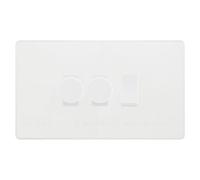 BG Evolve Pearlescent White 3 Gang Custom Grid Switch 2x LED Dimmer 1x 2 Way