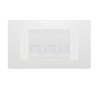 BG Evolve Pearlescent White 3 Gang Master Telephone Socket - White Insert