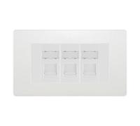 BG Evolve Pearlescent White 3 Gang RJ45 CAT6 Data Socket Outlet, IDC Type PCDCLRJ453W