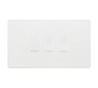 BG Evolve Pearlescent White 3G Light Switch Grid - 1x Trailing-Edge LED Dimmer + 1x Intermediate Switch + 1x 2-Way Switch