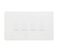 BG Evolve Pearlescent White 4 Gang Custom Grid Dimmer Switch PCDCL84W