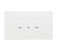 BG Evolve Pearlescent White Custom Appliance Grid Switch 3 Gang Screwless