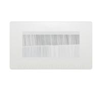 BG Evolve Pearlescent White Double 4 Gang Brush Cable Entry Wall Plate White Insert Rectangle