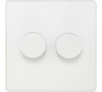 BG Electrical Intelligent Double Wall Dimmer Switch, 2 Way, Screwless Front Plate, Evolve, Pearlescent White, 200W, PCDCL82W