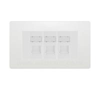 BG Evolve Pearlescent White Triple 3 Gang RJ45 Data Socket White Inserts PCDCLRJ453