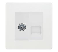 BG Evolve Pearlescent White TV Aerial & Secondary Telephone Outlet White Insert